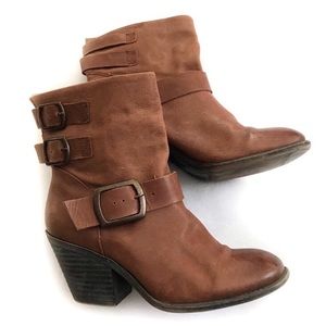 Lucky Brand Tommie Buckle Leather Bootie Size 8.5
